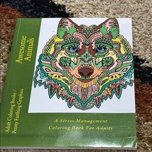 Awesome Animals Adult Coloring Book Stress Management NWT
